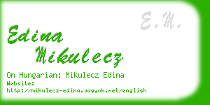 edina mikulecz business card